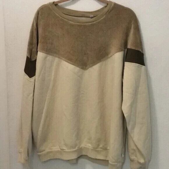 STANDARD/CLOTH MEN’S COLORBLOCK TOP/SHIRT Sz. XL. color shades of Tan - Picture 1 of 1